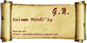 Galamb Mihály névjegykártya