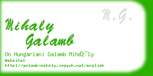 mihaly galamb business card